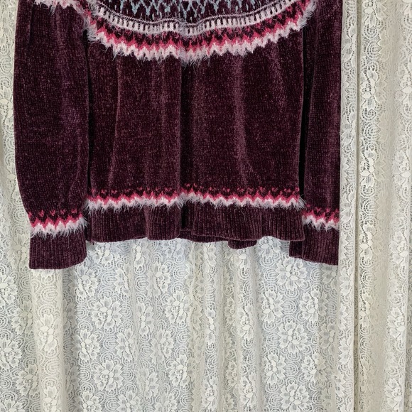 Wrangler Womens LARGE Sweater Purple Abstract Print Super Soft - Picture 4 of 6